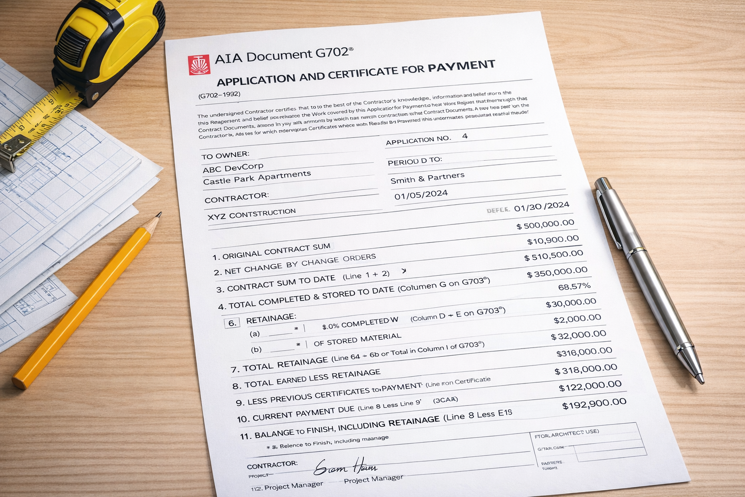 Daily logs supporting pay applications